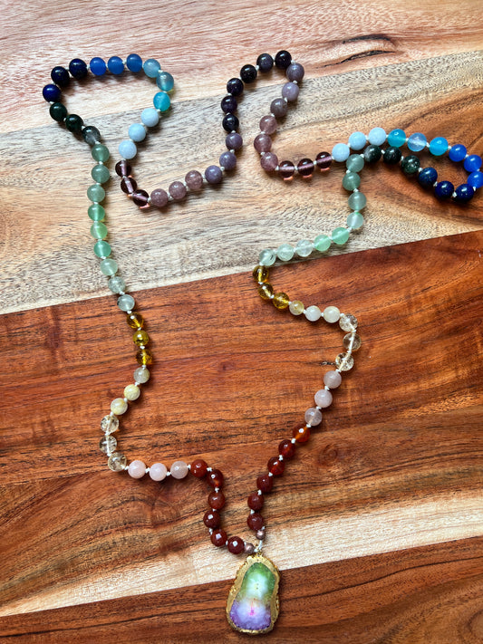 Traditional Rainbow Mala (8mm stones)