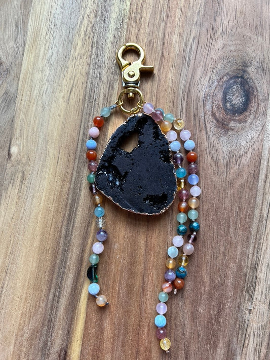 Black Druzy Beaded Charm (GH)