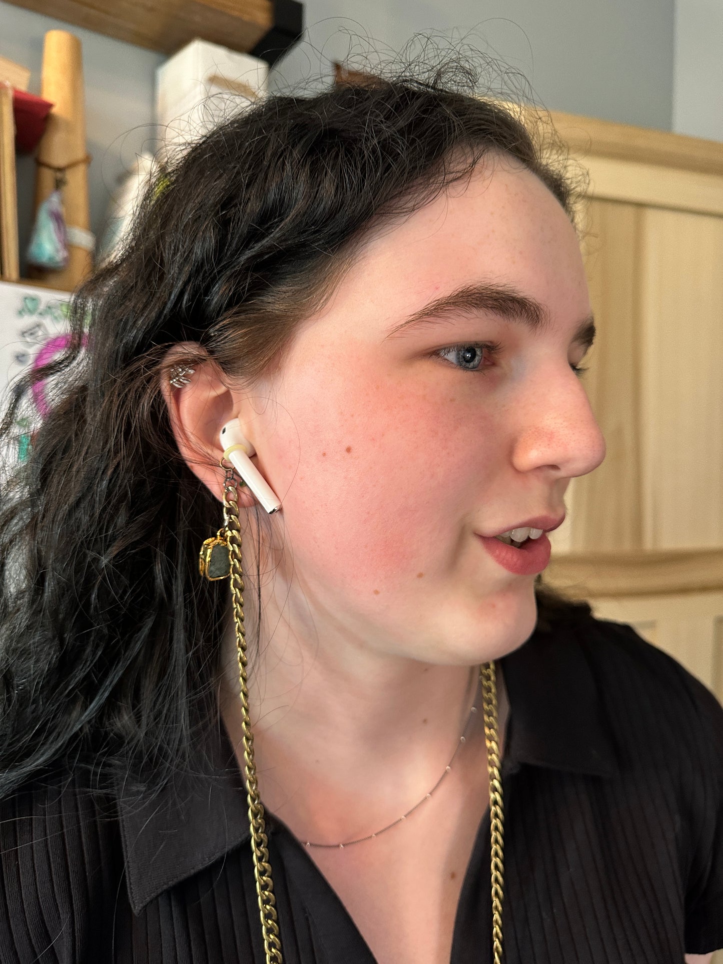 Cadena AirPods Esmeralda Cruda 🌱