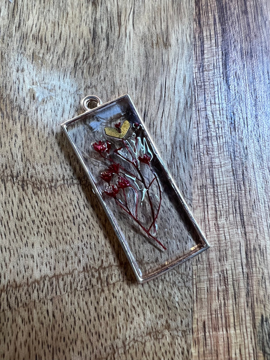 Flowers and Gold Pendant